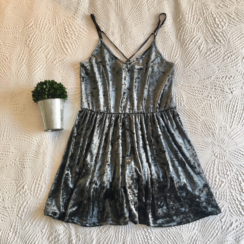 Xhilaration Silver Gray Velvet Romper